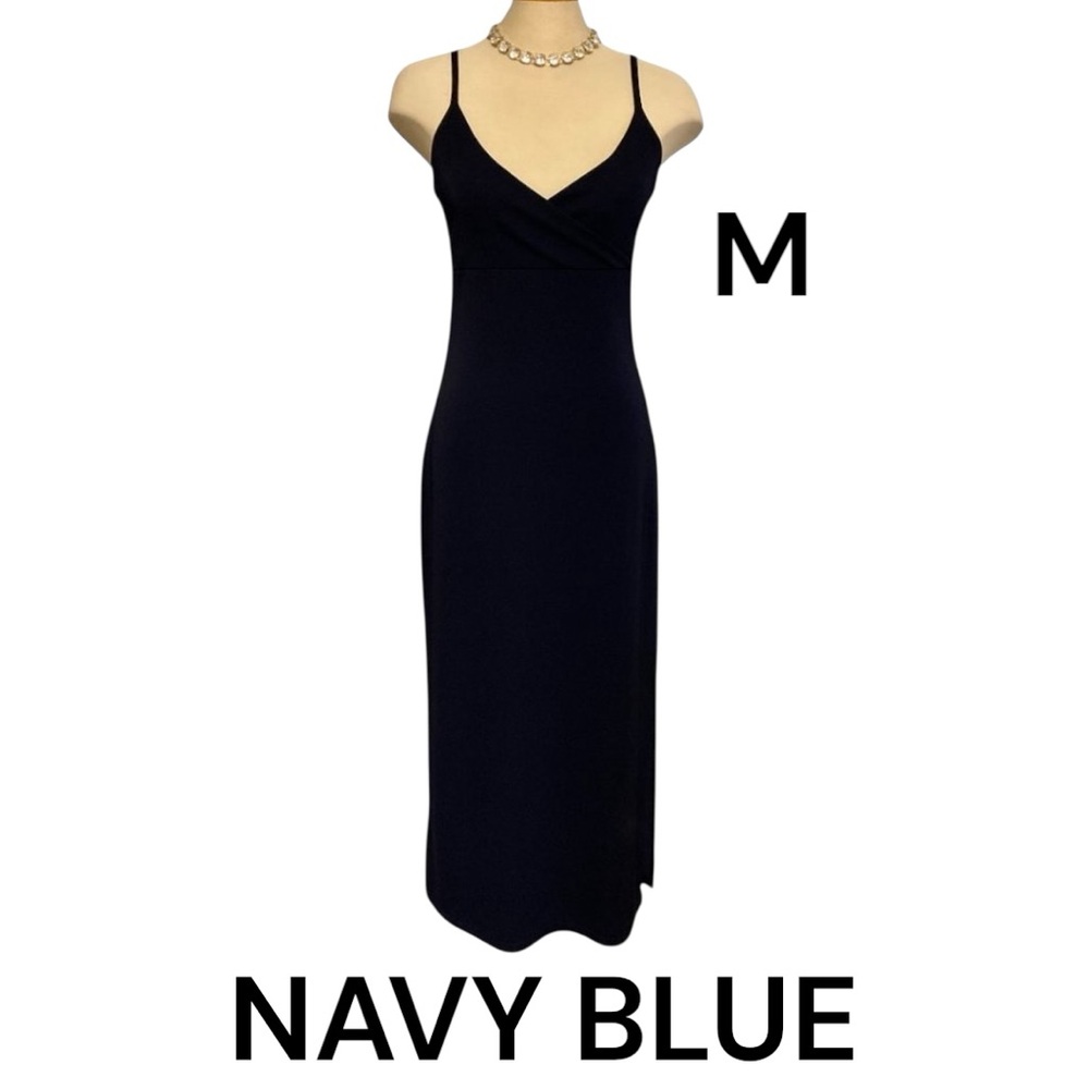 GAP Gown Sz Medium Maxi Dress Navy Blue Spaghetti Straps